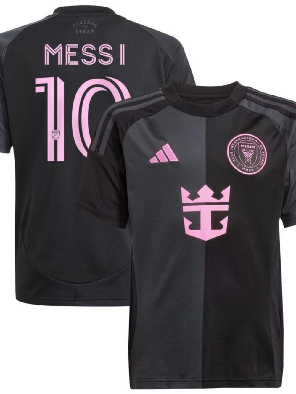 Inter Miami CF adidas Black Messi Jersey "The Fortitude Kit" Youth M | NWT